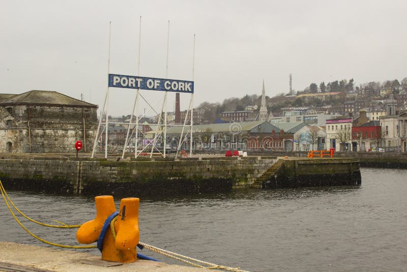 The large sign at the entrance to Cork harbour at Kennedy Wharf on the River Lee royalty free stock image The large sign at the entrance to Cork harbour at Kennedy Wharf on the River Lee royalty free stock image