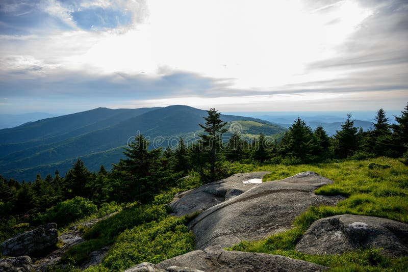 Large Sitting Rocks Overlook Jane Bald Stock Photo Image of grass