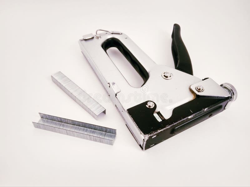 Large Stapler and Staples for Construction Work Stock Image Image of