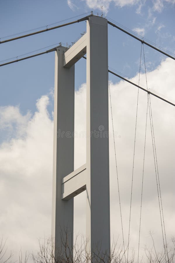 Large Suspension Bridge Support Structure Stock Photo Image of