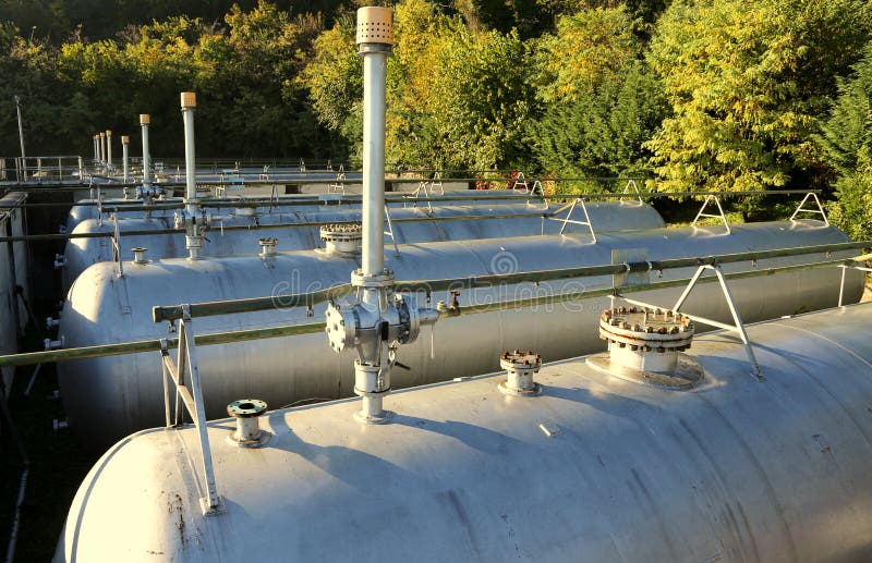 Large Tanks Methane Gas Storage Energy Supply Stock Photos Free
