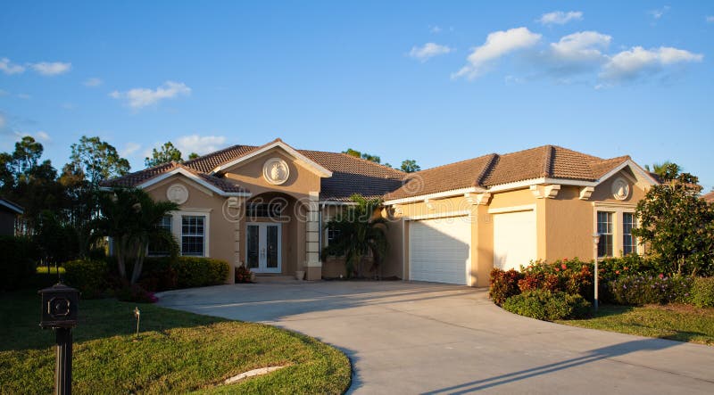 Large tropical house in florida stock image Large tropical house in florida stock image