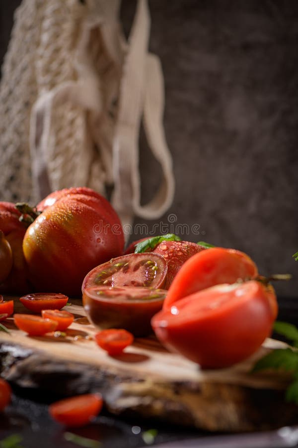 Tomatoes on Rustic Kitchen Counter Stock Photo Image of fresh, dinner