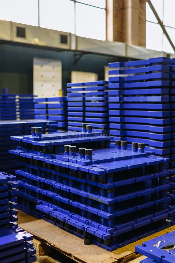 Large Warehouse of Metal Plates Lying on Pallets Stock Image Image of shiny, grunge 242960217