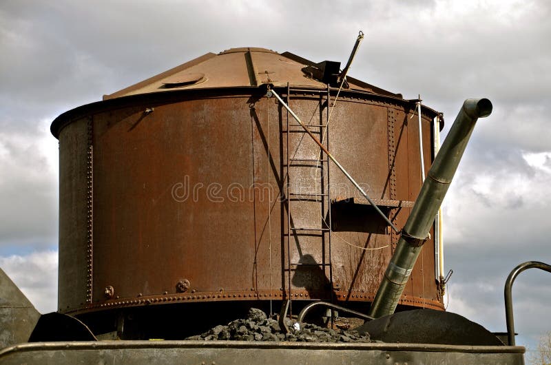 Large Water Tank for Refilling Train Steam Engines Stock Photo Image