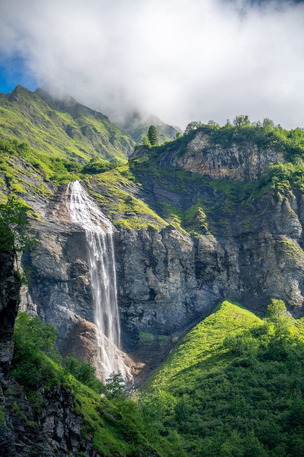 A Large Waterfall Falling Down Stock Photo Image of destination