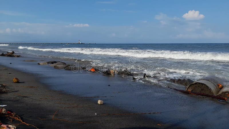 A morning view of a beach on the island of Lombok, Indonesia