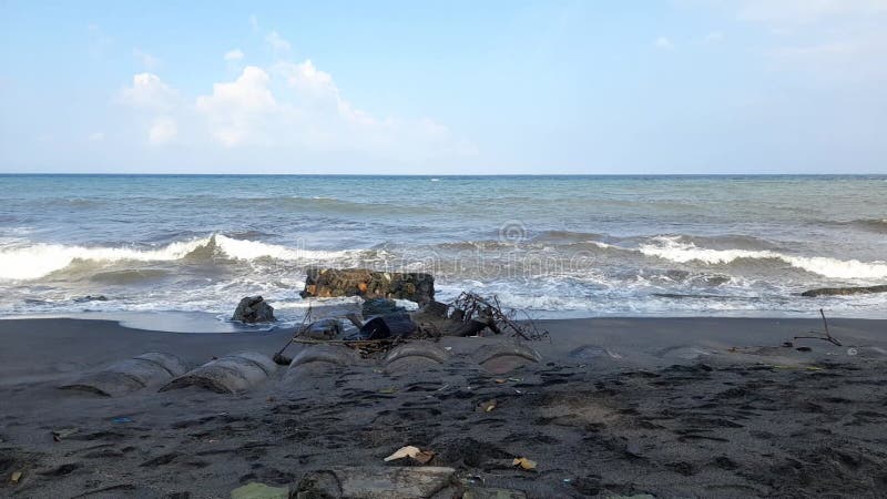 A morning view of a beach on the island of Lombok, Indonesia