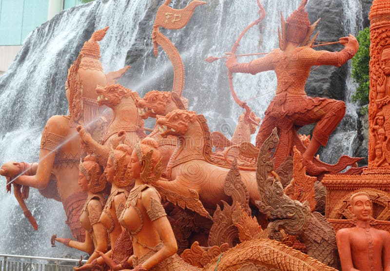 Large Wax Candles Used at the Festival. Stock Photo Image of