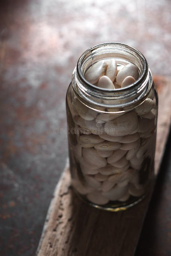 Large White Beans in a Glass Jar Stock Photo Image of detail, group