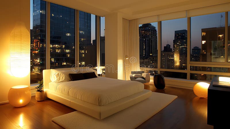 A large white bed with a white comforter royalty free stock photos