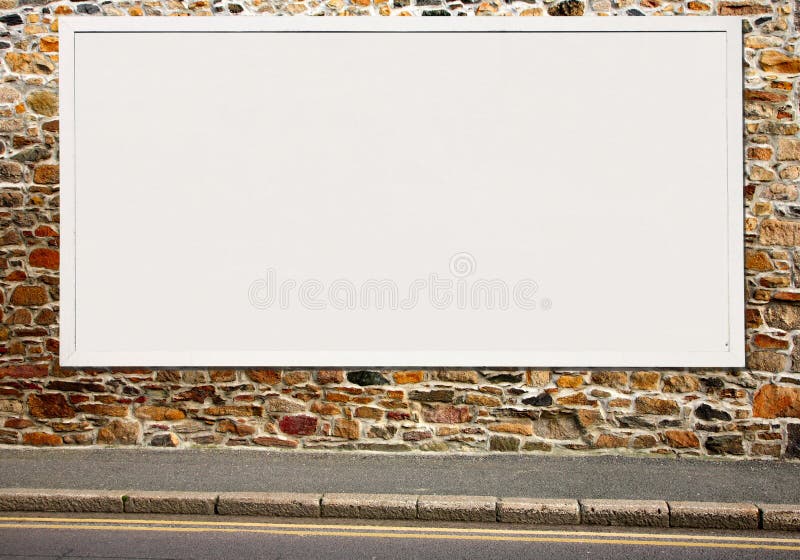 Large white blank billboard. stock image