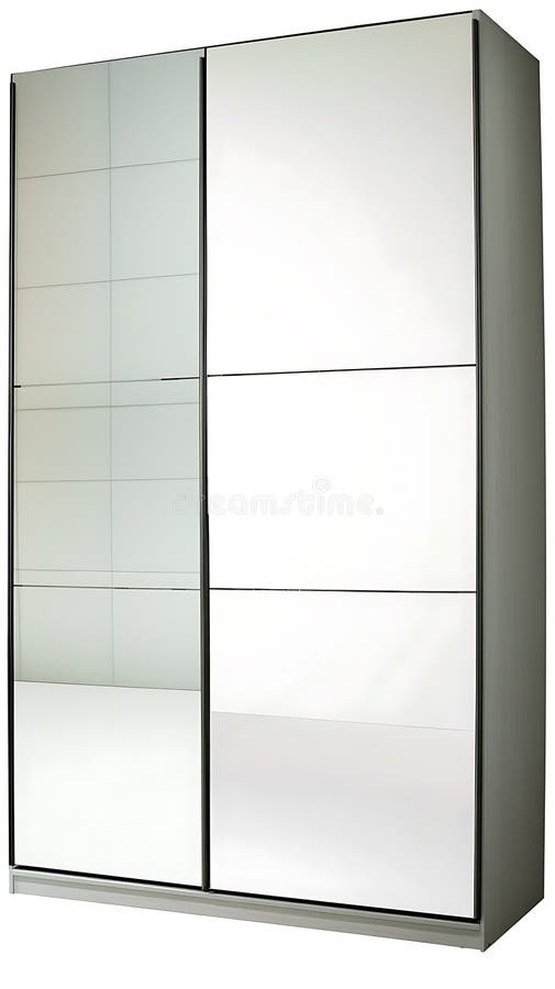 A large white cabinet with a mirror on the front royalty free illustration