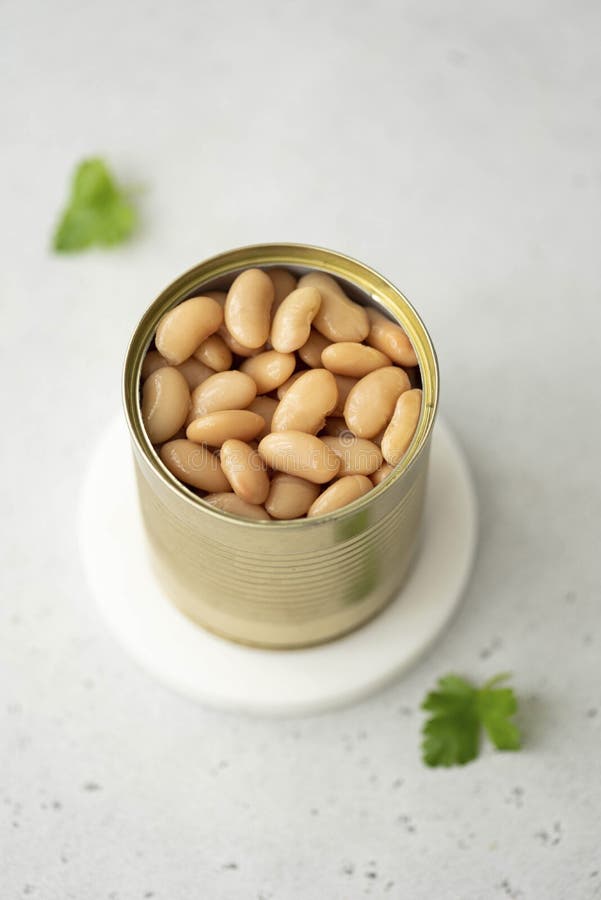 Large White Canned Beans in a Tin Stock Image Image of dish, dietary