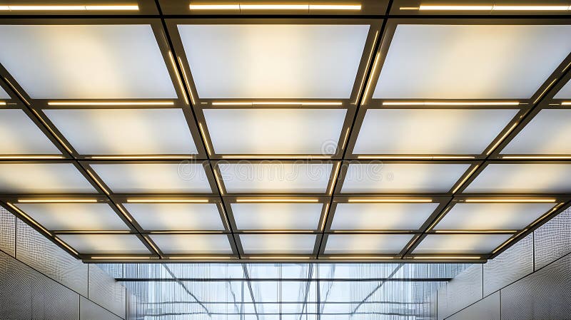 A large, white ceiling with a pattern of squares and rectangles royalty free stock photos