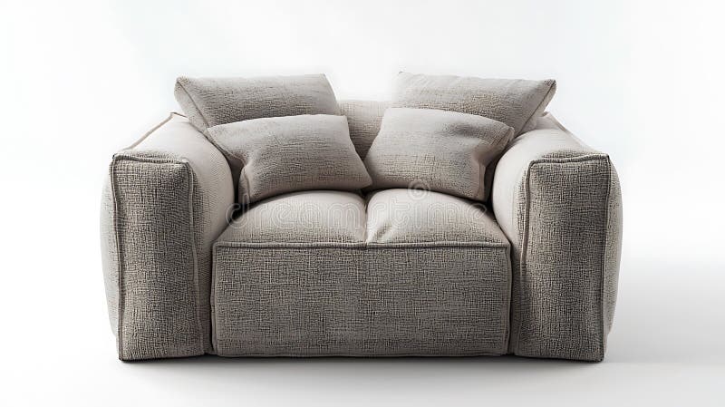 A large, white couch with a black and white pattern royalty free stock images