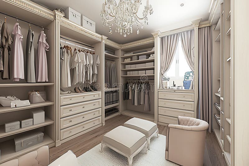 A large, white room with a chandelier and a window royalty free stock photography