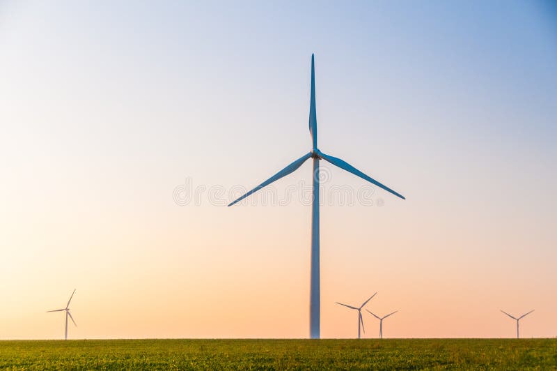 Large Wind Turbines in the Midwest Stock Image Image of