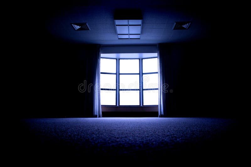 Large Window in Dark Room stock photo. Image of glass 7853098