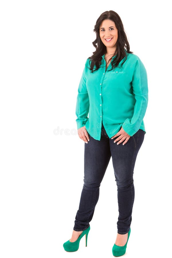 Plus Size Fashion Model in Casual Clothes, Fat Woman on Beige Background  Stock Image - Image of obese, emotions: 183153509