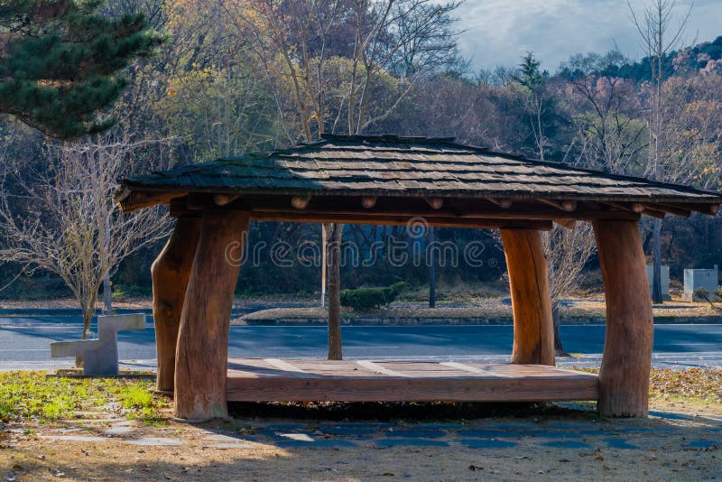 Picnic shelter stock photo. Image of utah, brown, table ...