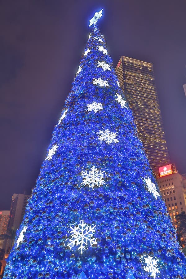 A Large of Xmas Tree at Outdoor at Central Hk Editorial Image Image