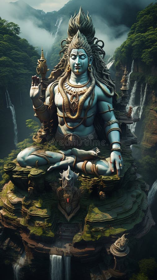 the largest shiva sitting statue generative AI