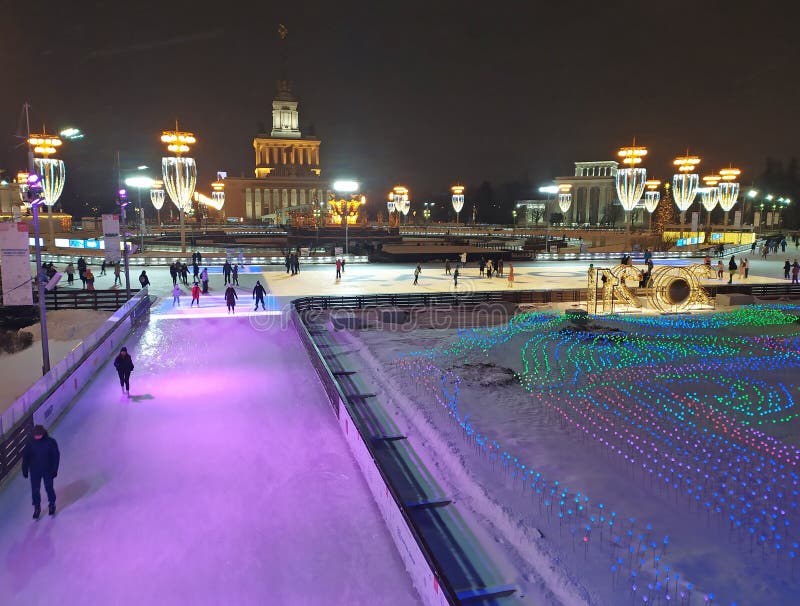 Christmas Skating Rink in VDNH VVC, Moscow Editorial Photography - Image of  skating, moscow: 206174137