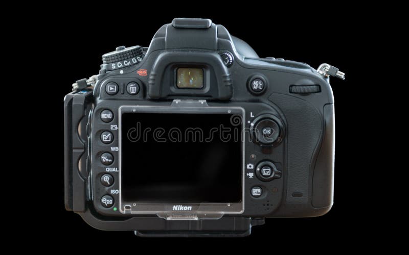 Camera on Black background Rear Profile. stock photography Camera on Black background Rear Profile. stock photography