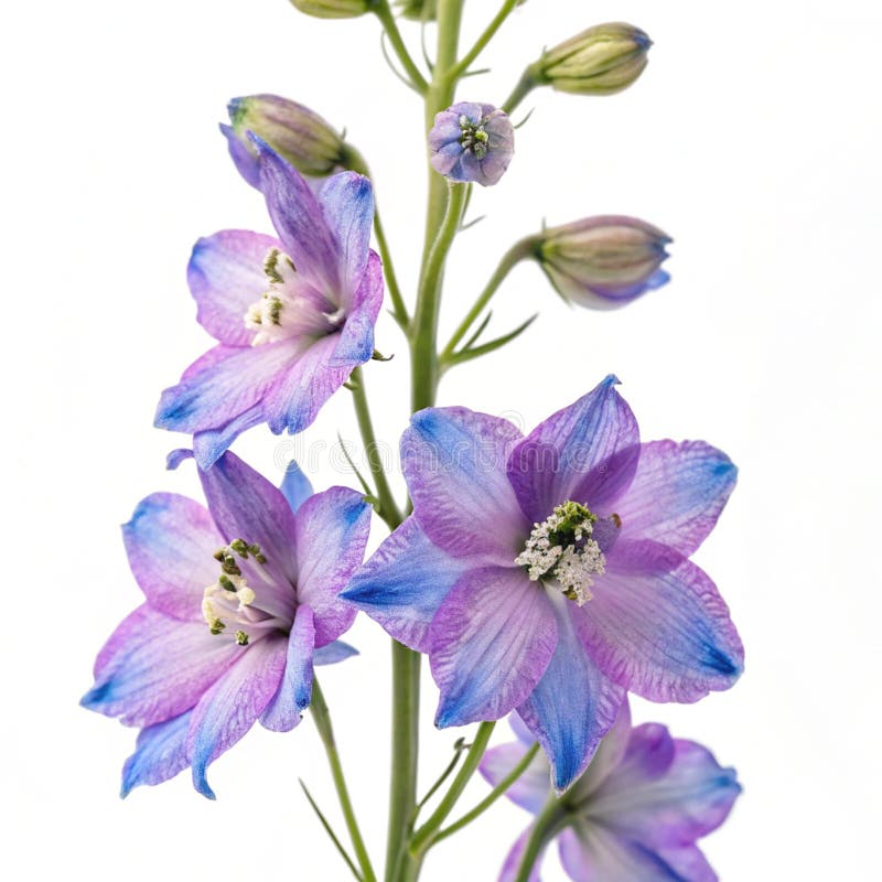 Larkspur-blomman isolerad på genomskinlig bakgrund stock illustrationer