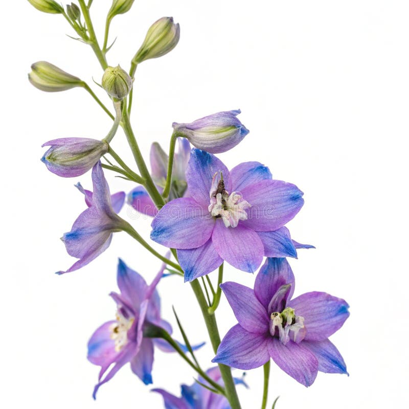 Larkspur-blomman isolerad på vit bakgrund vektor illustrationer