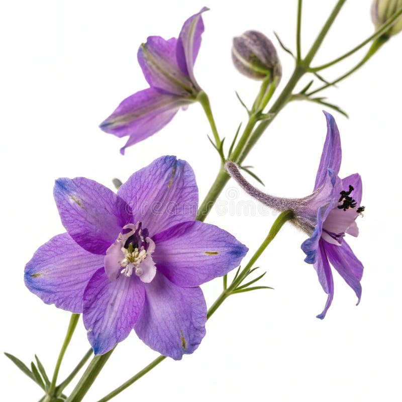 Larkspur-blomman isolerad på vit bakgrund vektor illustrationer