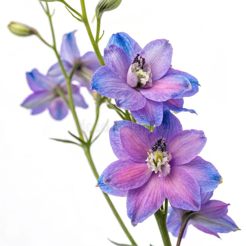 Larkspur-blomman isolerad på vit bakgrund vektor illustrationer