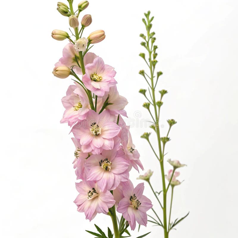 Larkspur-blommockning isolerad på vit bakgrund stock illustrationer