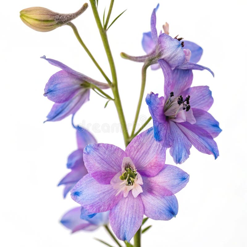 Larkspur Flower isolerat på vit bakgrund stock illustrationer