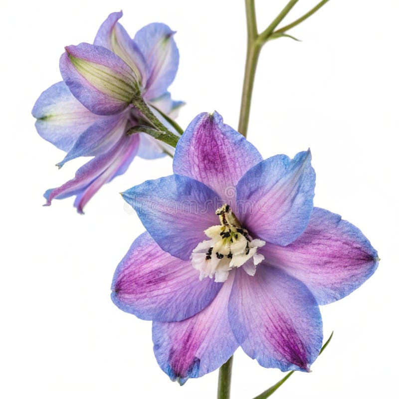 Larkspur Flower isolerat på vit bakgrund stock illustrationer