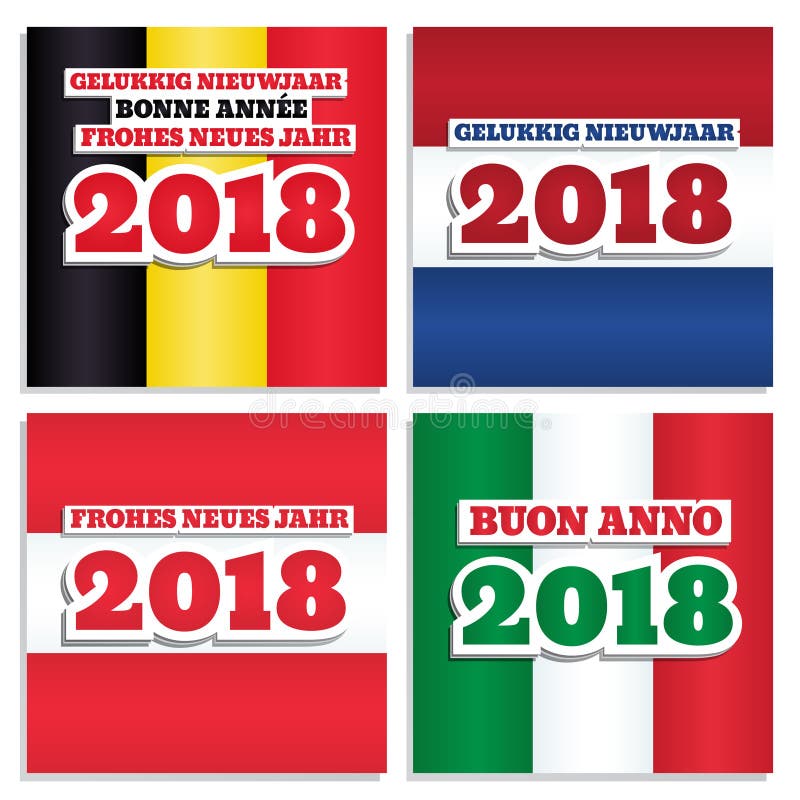 Las banderas del Año Nuevo 2018 fijaron dos libre illustration Las banderas del Año Nuevo 2018 fijaron dos libre illustration