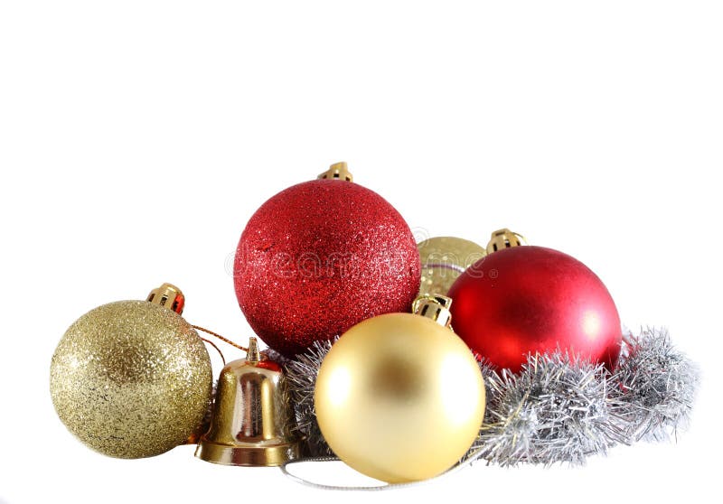 Las bolas rojas de la Navidad con el abeto ramifican en el fondo blanco foto de archivo Las bolas rojas de la Navidad con el abeto ramifican en el fondo blanco foto de archivo