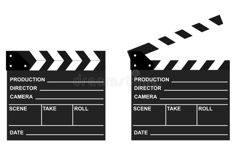 Las chapaletas de la película se abren y cerca aislaron en el fondo blanco ilustración del vector Las chapaletas de la película se abren y cerca aislaron en el fondo blanco ilustración del vector