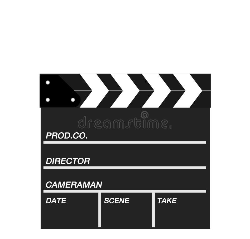 las chapaletas de la película se cierran aislado en el fondo blanco Tablero mostrado de la pizarra stock de ilustración las chapaletas de la película se cierran aislado en el fondo blanco Tablero mostrado de la pizarra stock de ilustración