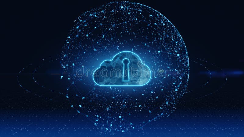 Las conexiones de red de datos digitales se nublan la informática y el análisis de datos de alta velocidad de conexión global de c ilustración del vector