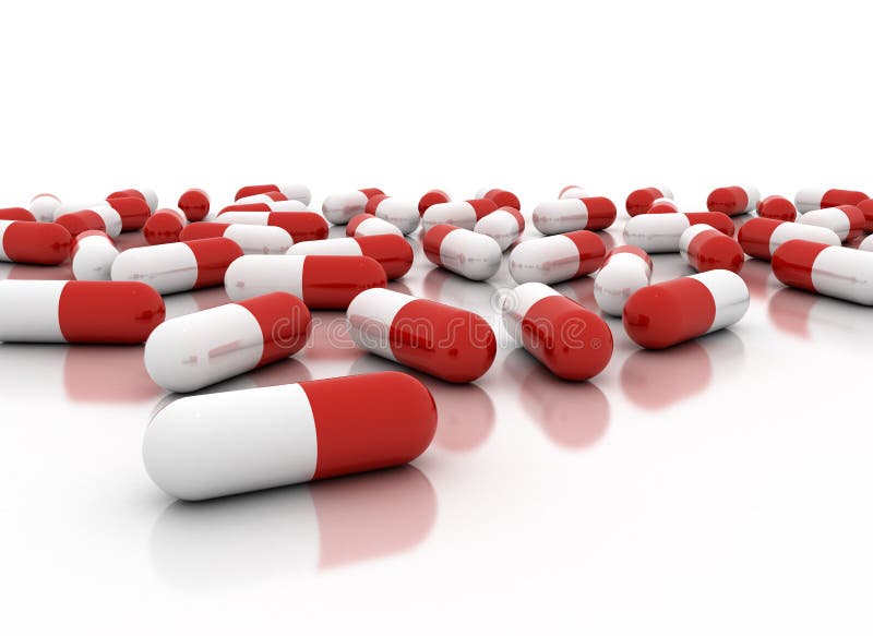 Las cápsulas médicas de las vitaminas de las píldoras de las drogas se cierran para arriba ilustración del vector Las cápsulas médicas de las vitaminas de las píldoras de las drogas se cierran para arriba ilustración del vector