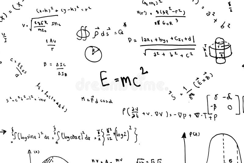 Las ecuaciones de la matemáticas dan escriben fórmulas y cálculos científicos en la física y matemáticas en blanco libre illustration Las ecuaciones de la matemáticas dan escriben fórmulas y cálculos científicos en la física y matemáticas en blanco libre illustration