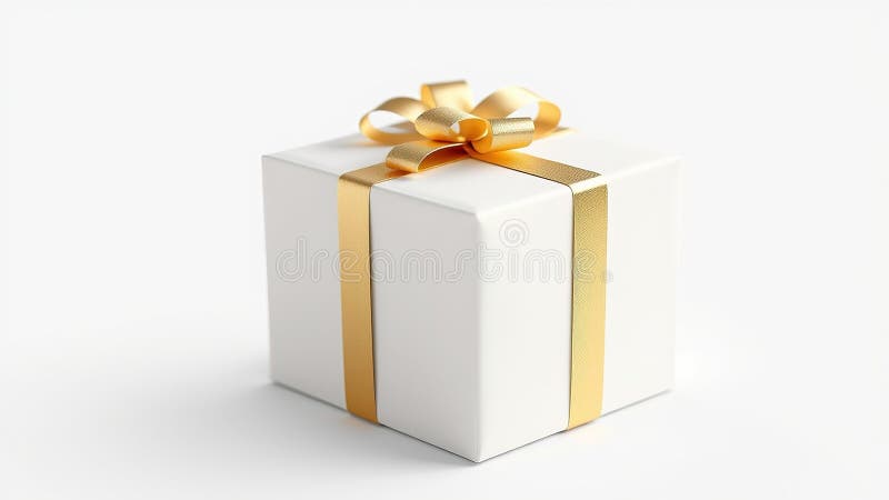 Las exquisitas Cajas de Regalo Blanco de Oro elevan las celebraciones navideñas de cumpleaños con un paquete de lujo ilustración del vector