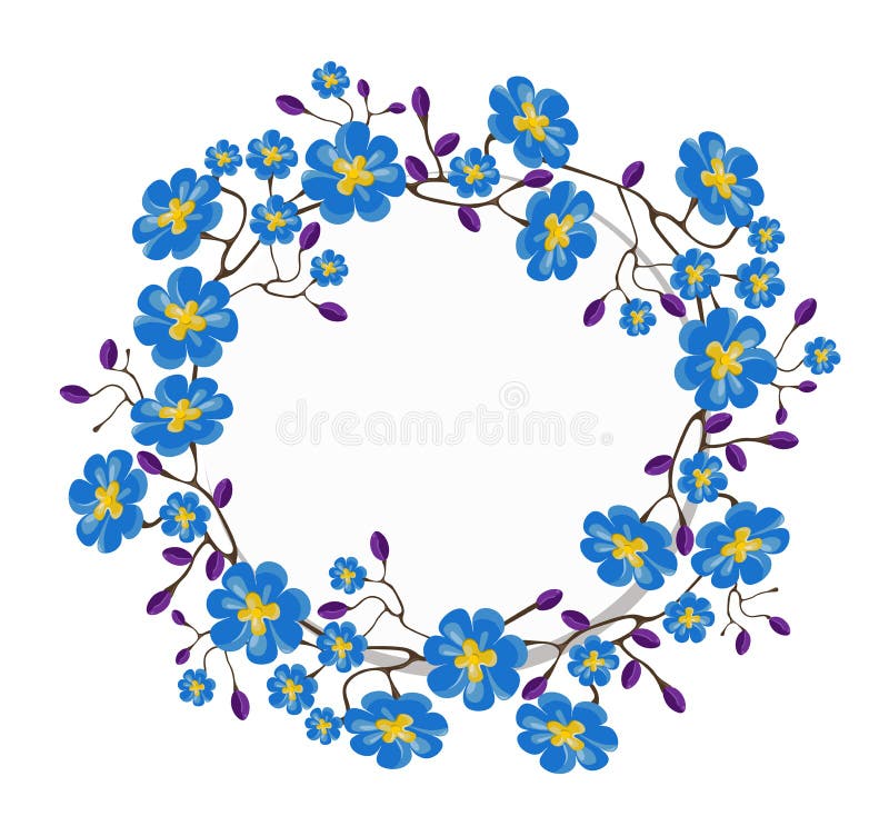 Las Flores Azules Coronan Para El Cumpleaños, Invitaciones, Boda, Eventos,  Festival Fondo Floral Del Verano De La Primavera Vecto Ilustración del  Vector - Ilustración de tela, regalo: 94735305