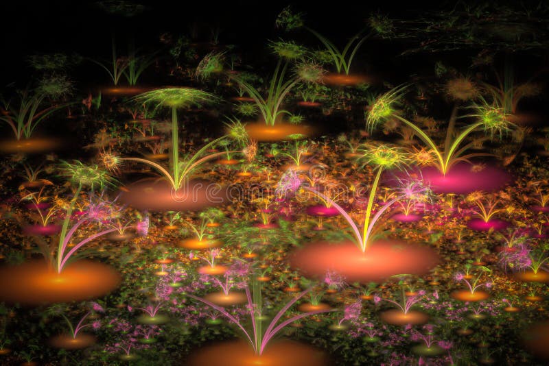 Las flores del extranjero del fractal stock de ilustración Las flores del extranjero del fractal stock de ilustración