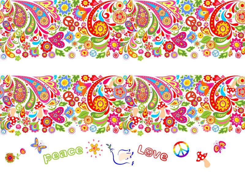 Las Flores Inconsútiles Florales Vivas De La Frontera Y Del Hippie Que Ponen Letras Para La Impresión De La Camiseta Y El Otro Di Ilustración del Vector - Ilustración de setenta, potencia: Las Flores Inconsútiles Florales Vivas De La Frontera Y Del Hippie Que Ponen Letras Para La Impresión De La Camiseta Y El Otro Di Ilustración del Vector - Ilustración de setenta, potencia: