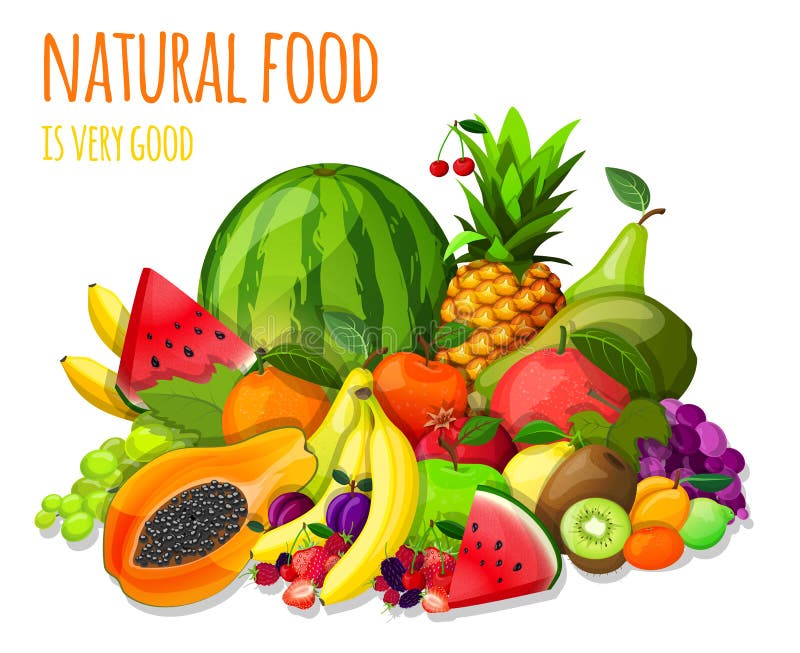 Las frutas fijaron vida inmóvil ilustración del vector Las frutas fijaron vida inmóvil ilustración del vector
