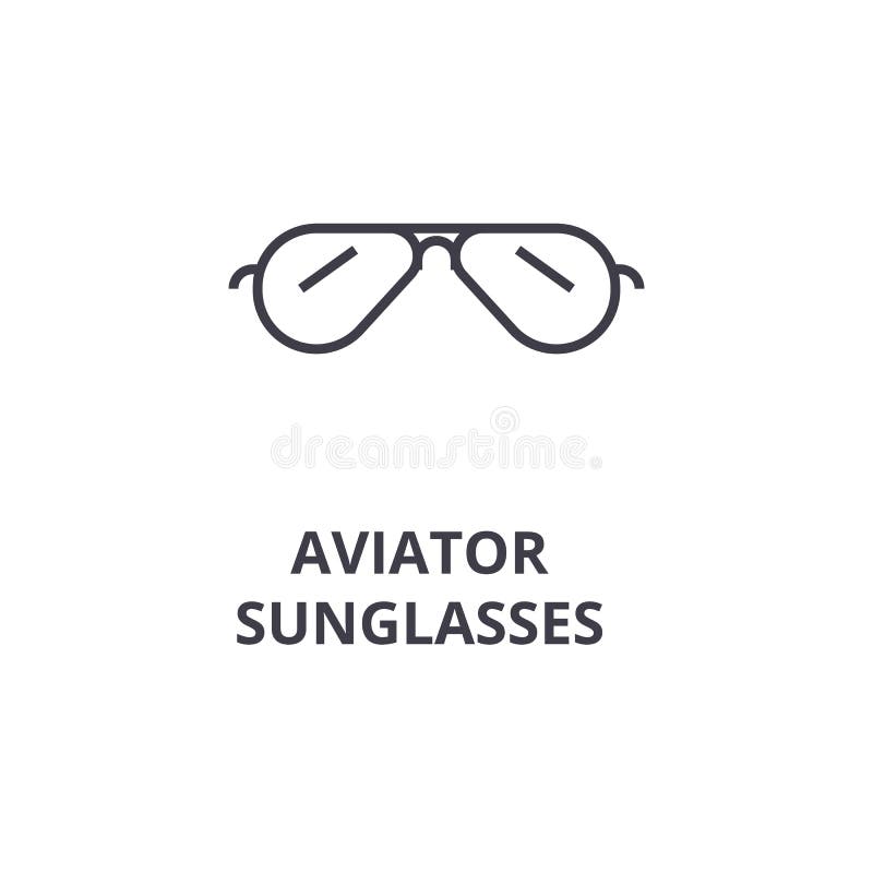 Las gafas de sol tipo aviador alinean el icono, muestra del esquema, símbolo linear, vector, ejemplo plano libre illustration Las gafas de sol tipo aviador alinean el icono, muestra del esquema, símbolo linear, vector, ejemplo plano libre illustration