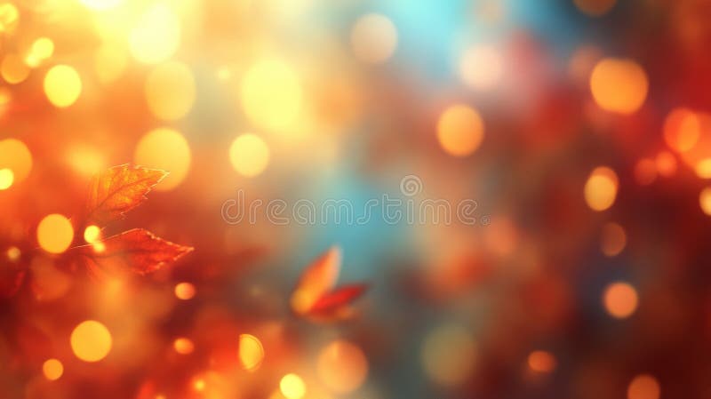 Las Hojas De Otoño Brillan Suavemente En Luz Cálida stock de ilustración